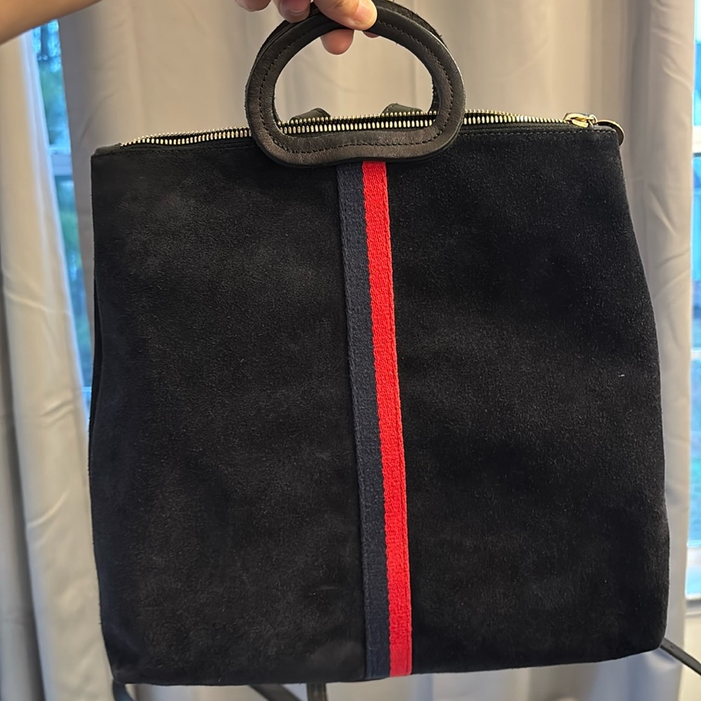 Clare V Marcelle Suede Backpack in Navy